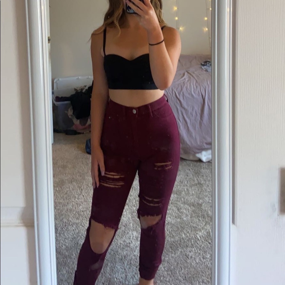 Burgundy FN Jeans